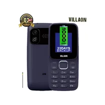Téléphone portable Villaon V112 avec écran affichant 1000mAh et 22 jours d'autonomie.