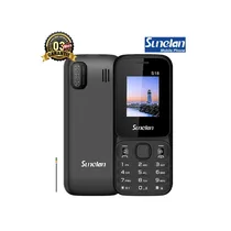 Téléphone Classique Sunelan S18 noir, double SIM, vue avant et arrière avec logo et affichage