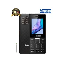 Téléphone Classique Sunelan S23 de couleur noir, affichant un module de quatre caméras arrière et un clavier physique