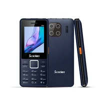 Téléphone Classique Sunelan S23 de couleur bleu, affichant un module de quatre caméras arrière et un clavier physique