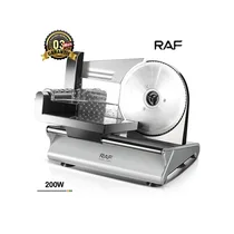 Trancheuse électrique RAF R.8800 200W corps inox lame dentée 15cm réglage épaisseur