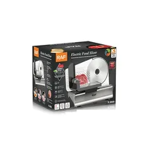 Vue du carton d'emballage de la Trancheuse électrique domestique RAF R.8800