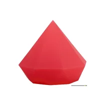 Veilleuse enfant en forme de diamant géométrique, couleur rouge/corail, idéale pour la décoration de chambre d'enfant
