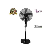 Ventilateur sur pieds ROCH RSF-1875R-C 16 pouces, de couleur noire. Il est sur pieds et a une garantie de 3 mois