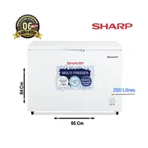 Congélateur SHARP 250L argent vue extérieure