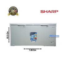 Congélateur coffre SHARP SCF-K660X-SL2 à double porte, très grande capacité de 660 litres, finition argent.