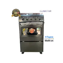 Cuisinière à gaz Glamstar 4 foyers 50x50 cm, vue de face
