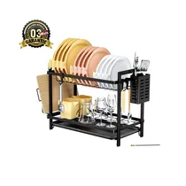Égouttoir de vaisselle à 2 niveaux en acier inoxydable