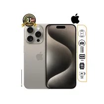 iPhone 15 Pro reconditionné USA couleur Titane Naturel avec triple caméra, écran 6,1 pouces et spécifications (48MP, 128Go, 8Go RAM, 3274 mAh), garanti 1 mois
