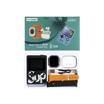 Contenu du coffret Montre 3 Combo montrant la smartwatch, la console SUP, les écouteurs et les bracelets.