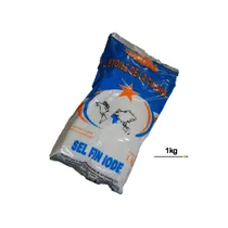 Sachet de Sel Fin Iodé SASEL 1kg couleur bleu et blanc l'Etoile de la Cuisine