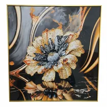 Tableau de décoration pour maison d'une fleur stylisée et texturée