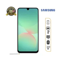 Samsung Galaxy A26 5G noir vu de face avec écran Super AMOLED allumé