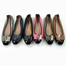 Ballerines Élégantes à Bout Carré - Couleurs : Gris, Bleu, Noir, Rose Flashy, Taupe, Cognac - Pointures 38/44