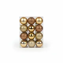 Boules de Noël Texturées - Or & Bronze Brillant