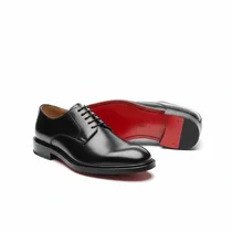 Chaussures Richelieu en cuir de luxe - Couleur : noir