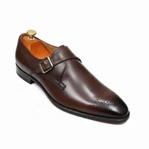 Chaussures homme Monk Strap cuir patiné - Pointures 40 à 46
