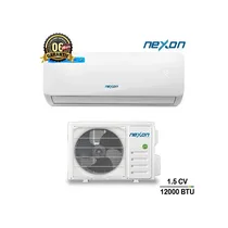 Climatiseur Split NEXON 1.5CV 12000BTU composé de l'unité intérieure murale et de l'unité extérieure, affichant une puissance de et une garantie de 6 mois