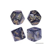 Set de 4 dés érotiques pour jeux sexuels de couple, incluant des dés d'action et de position