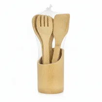 Ensemble d'ustensiles de cuisine en bambou