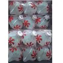 Boules de Noël Style Menthe Poivrée