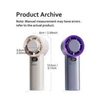 Présentation des dimensions du Mini ventilateur portable M57