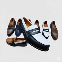 Mocassins J.M.WESTON - Couleur : marron, marron café, noir, jaune moutard, noir blanc, orange - Pointures 40 à 45