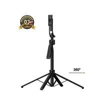 Nacelle Quadripode C17 avec suivi facial par IA noire avec support smartphone, 360 degrés. Trépied stable avec télécommande sur le manche