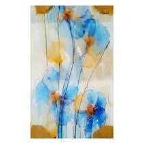 Tableau Abstrait Floral Éclat Céleste