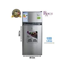 Réfrigérateur double battants ROCH 100 litres RFR-125DT-W argenté, hauteur 99 cm, largeur 45 cm, classe A+, avec garantie 6 mois