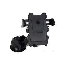 Support de téléphone pour voiture noir vue 3/4 ventouse fixation