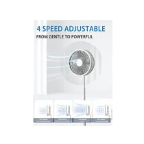 Présentation des vitesses ajustables du Ventilateur de table portable et pliable