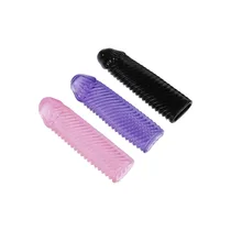 Préservatif réutilisable noir extensible pour pénis