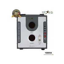 Régulateur de tension STAR-S 1000VA, boîtier gris et noir, avec interrupteur ON/OFF, voyants DEL (In Use, Unusual, Delaying) et ports USB, avec garantie 6 mois