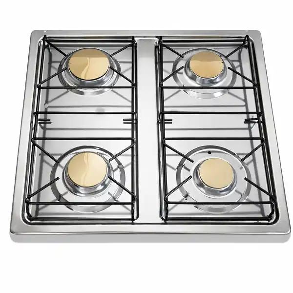 Cuisinière à gaz Glamstar 4 foyers 50x50 avec four intégré finition inox