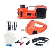 : Kit complet cric hydraulique électrique 12V avec visseuse à choc et accessoires de dépannage.