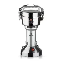 Broyeur multifonction professionnel en acier inoxydable brillant.