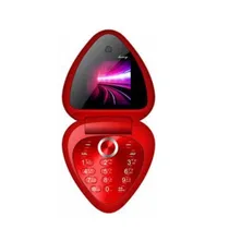Téléphone Bontel Honey rose ouvert montrant l'écran et le clavier en cœur.