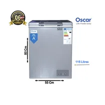 Congélateur coffre Oscar OSC-220DF 116 litres vue extérieure gris noir