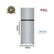 Réfrigérateur TCL Top Mount 480L Dark Silver vue de face