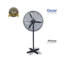 Ventilateur industriel Oscar 30 pouces noir vue de face