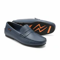 Semelle ergonomique antidérapante mocassin homme bleu.