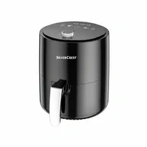 Friteuse Silver Crest 3800W noire vue de face.