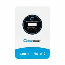 Vue de face contrôleur MPPT 120A CWORTH ENERGY avec écran LCD.