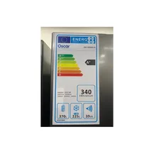 Vue de la fiche présentant la consommation d'énergie et le litrage du réfrigérateur Oscar OSC-592WDSS de 592 Litres