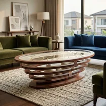 guéridon ovale accordéon G-156 table d’appoint design salon