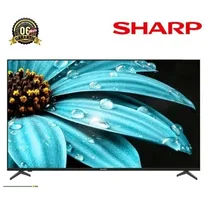 Sharp 4K UHD Smart TV design frameless noir vue face