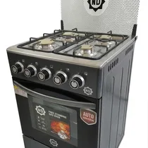 Cuisinière à gaz ND 55 BL 4 feux noir avec four grill