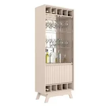 Vaisselier 2 battants avec étagères en verre et miroir