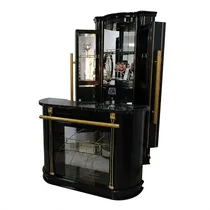 Bar à vin contemporain imitation marbre intérieur salon